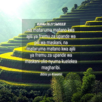 Picture 04 - Kutoka 26:27 SWHULB - na mataruma matano kwa ajili ya fremu za upande - Bible Verse Picture