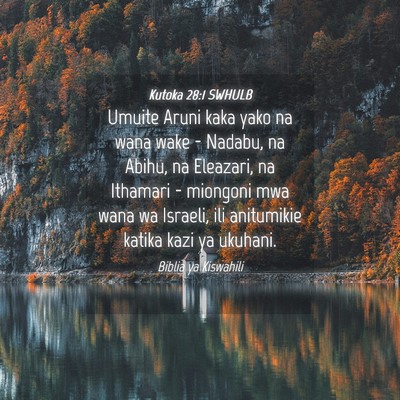 Picture 04 - Kutoka 28:1 SWHULB - Umuite Aruni kaka yako na wana wake - Nadabu, na - Bible Verse Picture