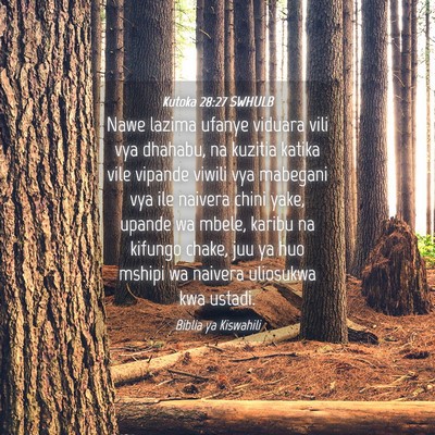 Picture 04 - Kutoka 28:27 SWHULB - Nawe lazima ufanye viduara vili vya dhahabu, na - Bible Verse Picture