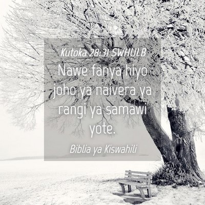 Picture 04 - Kutoka 28:31 SWHULB - Nawe fanya hiyo joho ya naivera ya rangi ya - Bible Verse Picture