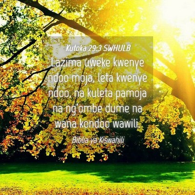 Picture 04 - Kutoka 29:3 SWHULB - Lazima uweke kwenye ndoo moja, leta kwenye ndoo, - Bible Verse Picture