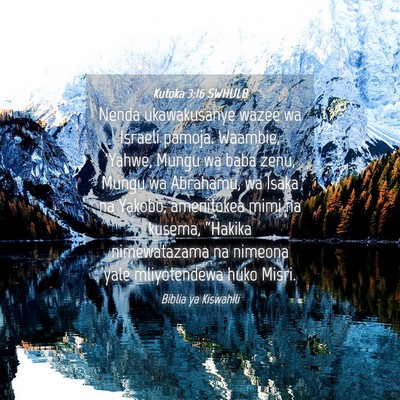 Picture 04 - Kutoka 3:16 SWHULB - Nenda ukawakusanye wazee wa Israeli pamoja. - Bible Verse Picture