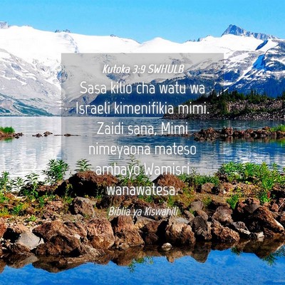 Picture 04 - Kutoka 3:9 SWHULB - Sasa kilio cha watu wa Israeli kimenifikia mimi. - Bible Verse Picture