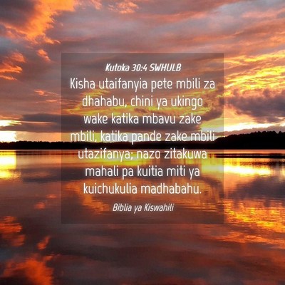Picture 04 - Kutoka 30:4 SWHULB - Kisha utaifanyia pete mbili za dhahabu, chini ya - Bible Verse Picture