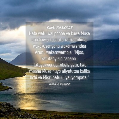 Picture 04 - Kutoka 32:1 SWHULB - Hata watu walipoona ya kuwa Musa amekawia kushuka - Bible Verse Picture