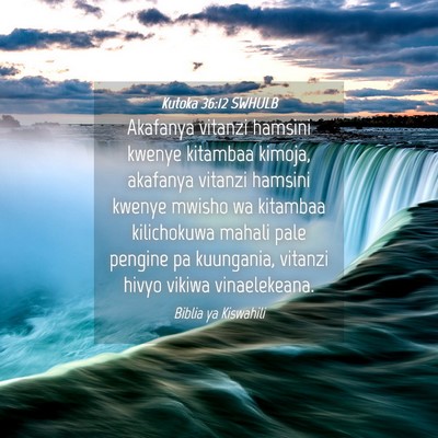 Picture 04 - Kutoka 36:12 SWHULB - Akafanya vitanzi hamsini kwenye kitambaa kimoja, - Bible Verse Picture