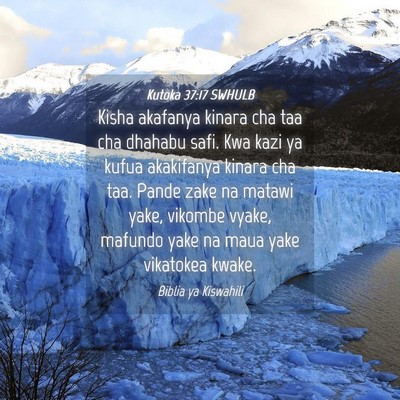 Picture 04 - Kutoka 37:17 SWHULB - Kisha akafanya kinara cha taa cha dhahabu safi. - Bible Verse Picture