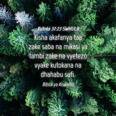 Picture 04 - Kutoka 37:23 SWHULB - Kisha akafanya taa zake saba na mikasi ya tambi - Bible Verse Picture