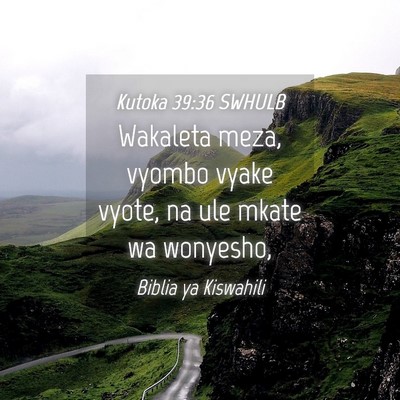 Picture 04 - Kutoka 39:36 SWHULB - Wakaleta meza, vyombo vyake vyote, na ule mkate - Bible Verse Picture