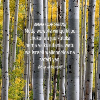 Picture 04 - Kutoka 40:36 SWHULB - Muda wowote wingu lilipo chukuliwa juu kutoka - Bible Verse Picture
