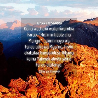 Picture 04 - Kutoka 8:19 SWHULB - Kisha wachawi wakamwambia Farao, “Hichi ni - Bible Verse Picture
