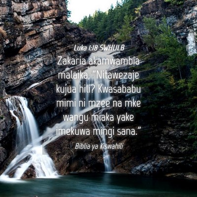 Picture 04 - Luka 1:18 SWHULB - Zakaria akamwambia malaika, “Nitawezaje kujua - Bible Verse Picture
