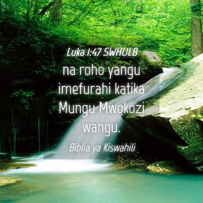Picture 04 - Luka 1:47 SWHULB - na roho yangu imefurahi katika Mungu Mwokozi - Bible Verse Picture