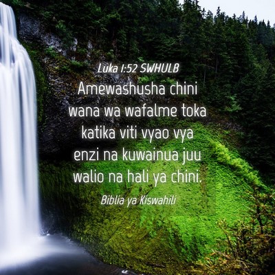 Picture 04 - Luka 1:52 SWHULB - Amewashusha chini wana wa wafalme toka katika - Bible Verse Picture
