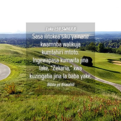 Picture 04 - Luka 1:59 SWHULB - Sasa ilitokea siku ya nane kwamnba walikuja - Bible Verse Picture