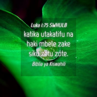 Picture 04 - Luka 1:75 SWHULB - katika utakatifu na haki mbele zake siku zetu - Bible Verse Picture