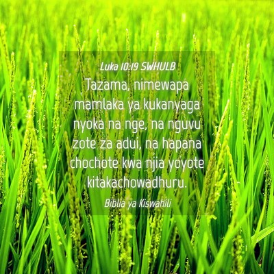 Picture 04 - Luka 10:19 SWHULB - Tazama, nimewapa mamlaka ya kukanyaga nyoka na - Bible Verse Picture