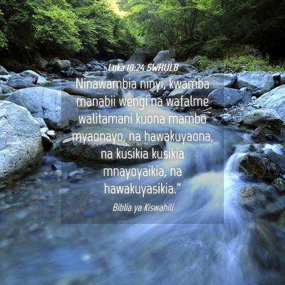 Picture 04 - Luka 10:24 SWHULB - Ninawambia ninyi, kwamba manabii wengi na wafalme - Bible Verse Picture