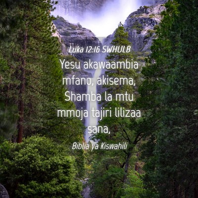 Picture 04 - Luka 12:16 SWHULB - Yesu akawaambia mfano, akisema, Shamba la mtu - Bible Verse Picture
