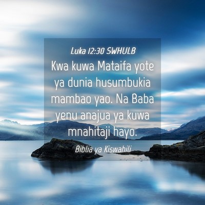Picture 04 - Luka 12:30 SWHULB - Kwa kuwa Mataifa yote ya dunia husumbukia mambao - Bible Verse Picture