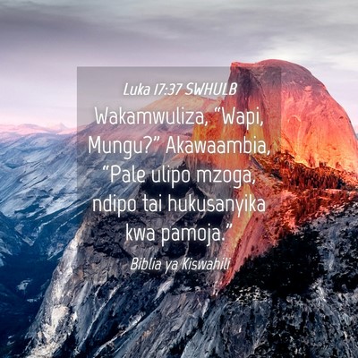 Picture 04 - Luka 17:37 SWHULB - Wakamwuliza, “Wapi, Mungu?” Akawaambia, - Bible Verse Picture