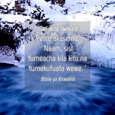 Picture 04 - Luka 18:28 SWHULB - Petro akasema, 'Naam, sisi tumeacha kila kitu na - Bible Verse Picture