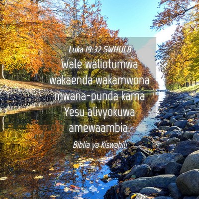 Picture 04 - Luka 19:32 SWHULB - Wale waliotumwa wakaenda wakamwona mwana-punda - Bible Verse Picture