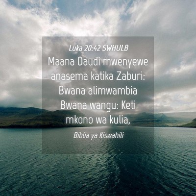 Picture 04 - Luka 20:42 SWHULB - Maana Daudi mwenyewe anasema katika Zaburi: Bwana - Bible Verse Picture