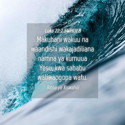Picture 04 - Luka 22:2 SWHULB - Makuhani wakuu na waandishi wakajadiliana namna - Bible Verse Picture