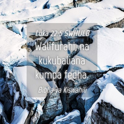 Picture 04 - Luka 22:5 SWHULB - Walifurahi, na kukubaliana kumpa - Bible Verse Picture