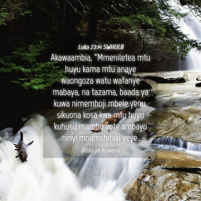 Picture 04 - Luka 23:14 SWHULB - Akawaambia, “Mmeniletea mtu huyu kama mtu anaye - Bible Verse Picture