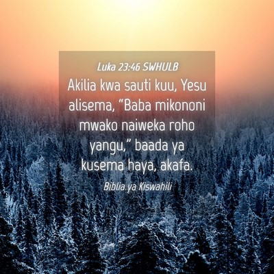Picture 04 - Luka 23:46 SWHULB - Akilia kwa sauti kuu, Yesu alisema, “Baba - Bible Verse Picture