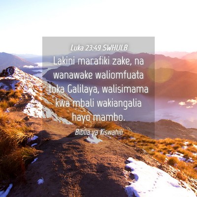 Picture 04 - Luka 23:49 SWHULB - Lakini marafiki zake, na wanawake waliomfuata - Bible Verse Picture