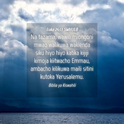 Picture 04 - Luka 24:13 SWHULB - Na tazama, wawili miongoni mwao walikuwa wakienda - Bible Verse Picture