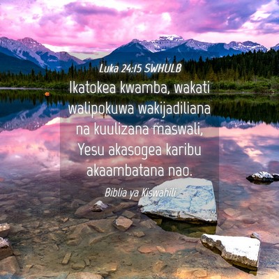 Picture 04 - Luka 24:15 SWHULB - Ikatokea kwamba, wakati walipokuwa wakijadiliana - Bible Verse Picture