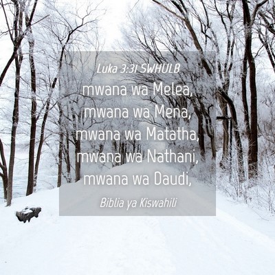 Picture 04 - Luka 3:31 SWHULB - mwana wa Melea, mwana wa Mena, mwana wa Matatha, - Bible Verse Picture