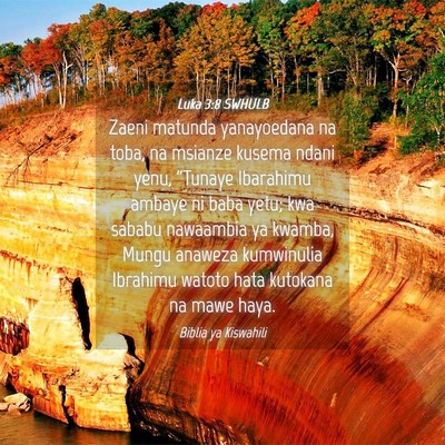 Picture 04 - Luka 3:8 SWHULB - Zaeni matunda yanayoedana na toba, na msianze - Bible Verse Picture
