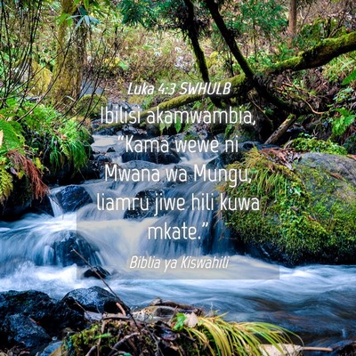 Picture 04 - Luka 4:3 SWHULB - Ibilisi akamwambia, “Kama wewe ni Mwana wa - Bible Verse Picture