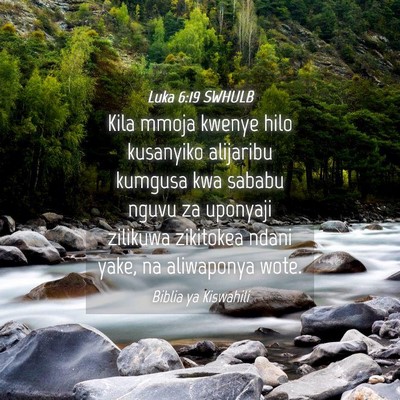 Picture 04 - Luka 6:19 SWHULB - Kila mmoja kwenye hilo kusanyiko alijaribu - Bible Verse Picture