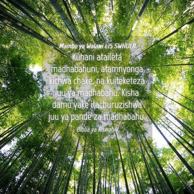 Picture 04 - Mambo ya Walawi 1:15 SWHULB - Kuhani ataileta madhabahuni, atamnyonga kichwa - Bible Verse Picture