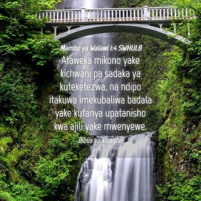 Picture 04 - Mambo ya Walawi 1:4 SWHULB - Ataweka mikono yake kichwani pa sadaka ya - Bible Verse Picture