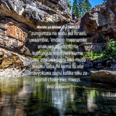 Picture 04 - Mambo ya Walawi 12:2 SWHULB - “zungumza na watu wa Israeli, uwaambie, 'endapo - Bible Verse Picture
