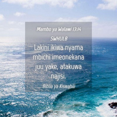 Picture 04 - Mambo ya Walawi 13:14 SWHULB - Lakini ikiwa nyama mbichi imeonekana juu yake, - Bible Verse Picture