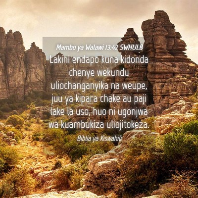 Picture 04 - Mambo ya Walawi 13:42 SWHULB - Lakini endapo kuna kidonda chenye wekundu - Bible Verse Picture