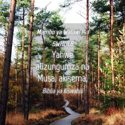 Picture 04 - Mambo ya Walawi 14:1 SWHULB - Yahwe alizungumza na Musa, - Bible Verse Picture