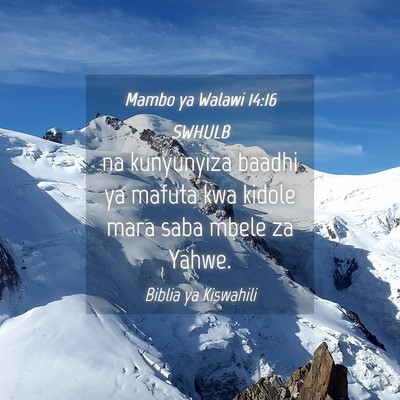 Picture 04 - Mambo ya Walawi 14:16 SWHULB - na kunyunyiza baadhi ya mafuta kwa kidole mara - Bible Verse Picture