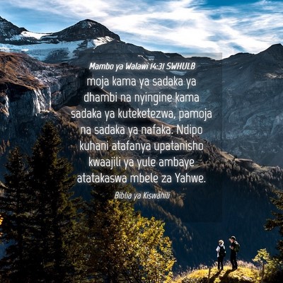 Picture 04 - Mambo ya Walawi 14:31 SWHULB - moja kama ya sadaka ya dhambi na nyingine kama - Bible Verse Picture