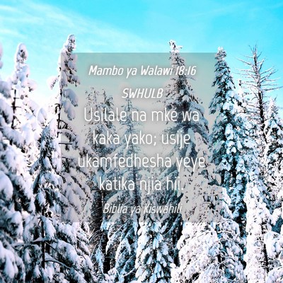 Picture 04 - Mambo ya Walawi 18:16 SWHULB - Usilale na mke wa kaka yako; usije ukamfedhesha - Bible Verse Picture