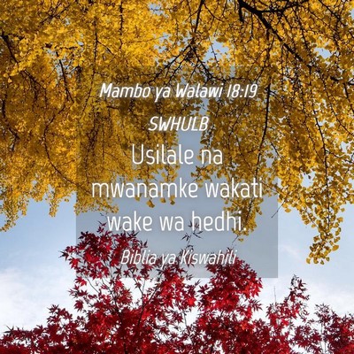 Picture 04 - Mambo ya Walawi 18:19 SWHULB - Usilale na mwanamke wakati wake wa - Bible Verse Picture