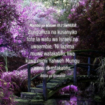 Picture 04 - Mambo ya Walawi 19:2 SWHULB - Zungumza na kusanyiko lote la watu wa Israeli na - Bible Verse Picture